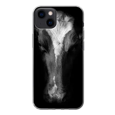 Produktbild von MuchoWow® Handyhülle Schutzhülle Hülle für iPhone 13 Kuh - Tiere - Schwarz Silikon Softcase Handy Hülle - Karteninhaber