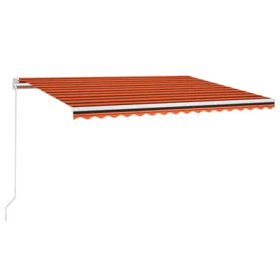 Obrázek produktu pro vidaXL Markýza ručně zatahovací s LED 400x300 cm oranžová a hnědá