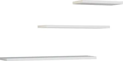 Image de Etagères suspendues, blanches, 60 / 45 / 30 x 1,8 x 15 cm