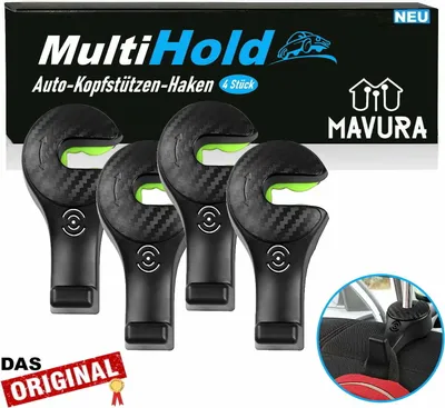 Zdjęcie produktu dla MultiHold uchwyt na zagłówek samochodowy hak na zagłówek, wieszak na ubrania tylny hak na torbę 4 szt