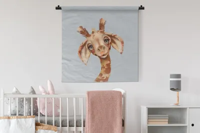Produktbild von MuchoWow® Wandteppich Wandbehang Giraffe - Dschungel - Tier 90x90 cm Tapisserie Dekoration Wandtuch - Wandaufhänger