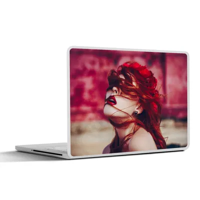 Produktbild von MuchoWow® Laptop Aufkleber Sticker Cover Schloss - Rot - Frau - Porträt 25x18 cm - Laptop-Deko