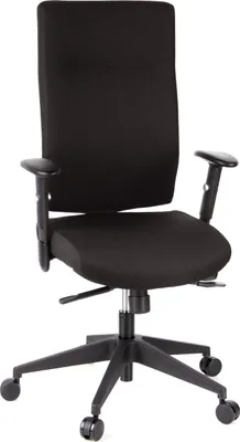 Produktbild von hjh OFFICE Profi Bürostuhl PRO-TEC 300 Ergonomischer Schreibtischstuhl mit Armlehnen (höhenverstellbar) Stoff Schwarz Drehstuhl für Büro, Zuhause