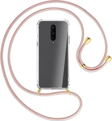 Produktbild von Handykette Backcover-Schutzhülle mit Band (Metall goldfarben) für OnePlus 8 - roségold