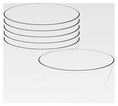 Produktbild von Müslischalen Set Lido Black Line, 6 Stück, 15 cm, Dessertschalen mit schwarzem Rand, Porzellan, Weiß