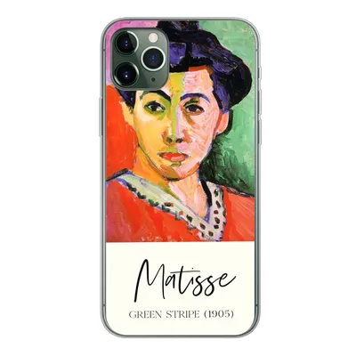 Produktbild von MuchoWow® Handyhülle Schutzhülle Hülle für iPhone 11 Pro Max Matisse - Grüner Streifen (1905) - Alte Meister Silikon Softcase Handy Hülle - Schutz