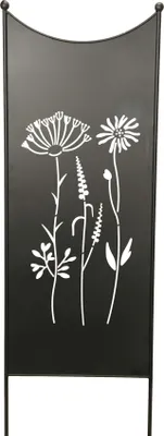 Produktbild von Stele Metall schwarz Sichtschutz "Wildblume" Windschutz Dekowand B50,5cm H165cm