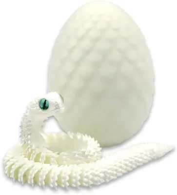 Immagine prodotto di Figura di serpente in 3D, 8,5 cm – Figura decorativa in PLA bianco