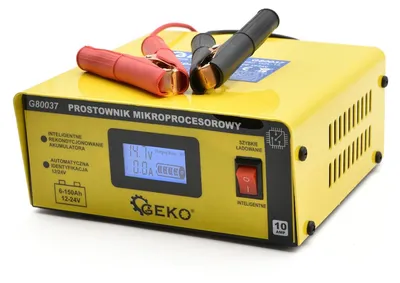 Obrázok produktu pre Mikroprocesorová nabíjačka autobatérií s LCD 12/24V, 10A, pre autobatérie 6 - 150Ah, Geko