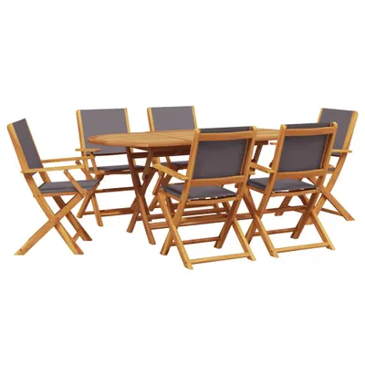 Immagine prodotto di vidaXL set da pranzo da giardino 7 pezzi in tessuto e legno massiccio antracite