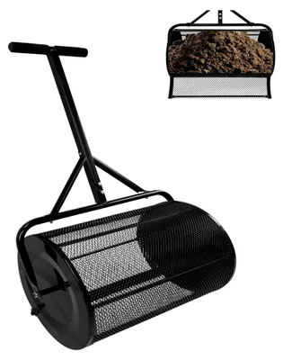 Produktbild von Kompoststreuer 80L mit T-Griff und Metallnetzkorb für Garten und Rasen