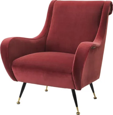 Produktbild von Casa Padrino Luxus Hotel Salon Sessel Dunkelrot 80 x 90 x H. 88 cm - Hotel Möbel