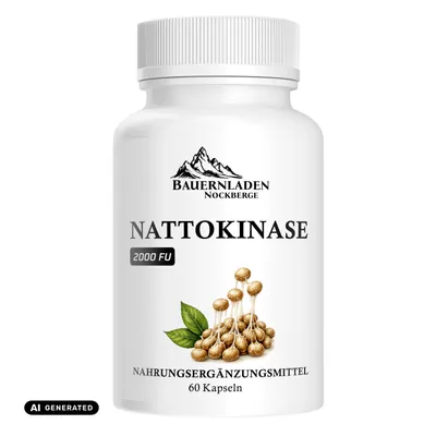 Produktbild von Bauernladen Nockberge | Nattokinase 2000 FU | Kapselform | Enzyme, KI-generiertes Bild