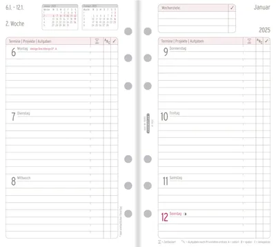 Productafbeelding van Chronoplan Wekelijks schema 50255 Midi, formaat 96x172mm, 1 week per pagina / 2 pagina's per spread
