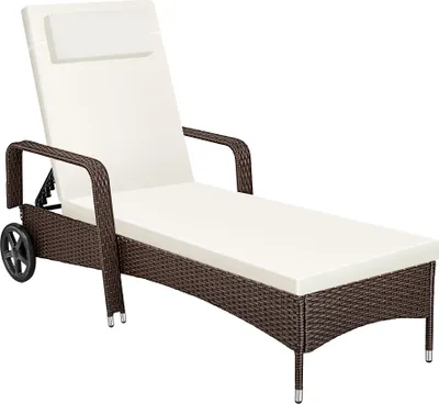 Produktbild von tectake® Rattan Sonnenliege 200 x 70 x 33 cm