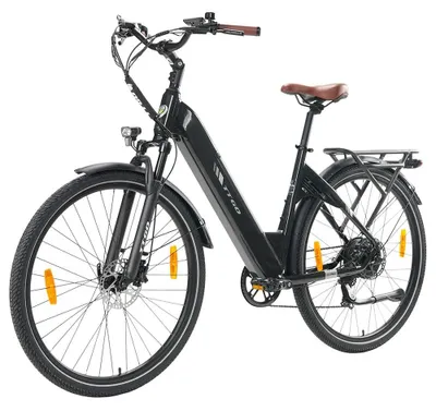 Immagine prodotto di Bicicletta elettrica - E-bike da città - Motore brushless da 36 V e 250 W con sensore di pedalata - 25 km/h (sbloccabile fino a 32 km/h) - Ruote da 71 cm - Freni idraulici - 7 marce - Nero