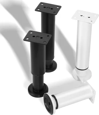 Image de Clanmacy Lot de 8 pieds de meuble Pieds de table Pied de socle Meubles Blanc，Réglable en hauteur 120-180 mm