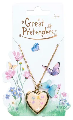 Image de Collier avec médaillon en forme de cœur papillon