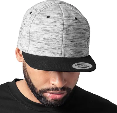 Produktbild von FLEXFIT 6089SC | Stripes Melange Crown Snapback Cap / Kappe - Farbe: Grey (Stripes Melange)/Black - Größe: One Size