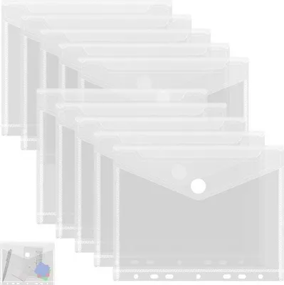 Produktbild von Transpapieren A5-Mappe, 22,8 x 18 cm, 10er Pack, Wasserfest, 7-Fach Ordner, für Bürobedarf, Dokumente, Rechnungen