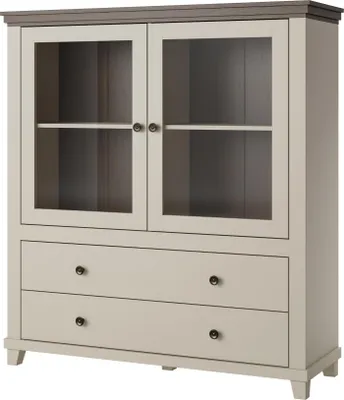 Produktbild von Masseno Kommode EVANDRO 126 cm Sideboard mit 2 Schubladen und 2 Türen für Wohnzimmer Schlafzimmer Modern 126x42x138 cm Beige / Beige