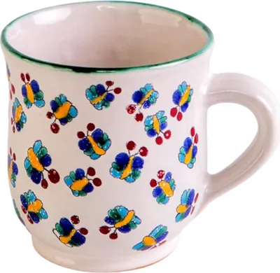 Produktbild von Tasse mit Schmetterlings-Motiv, ca. 10 cm Höhe, ca. 9 cm Durchmesser
