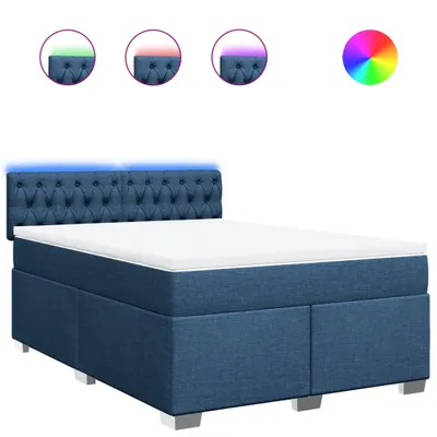 Obrázek produktu pro vidaXL Postel Boxspring s matrací Modrá 140x190 cm Látka