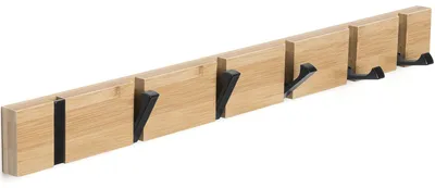 Productafbeelding van Garderobeklem met 6 opklapbare haken voor jassen, mantels, hoeden, sjaals en handtassen, geschikt voor wandmontage.