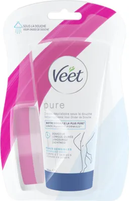 Zdjęcie produktu dla Veet - Krem do depilacji - Wrażliwa skóra pod prysznicem - Łatwa aplikacja - 150 ml - 1 szt