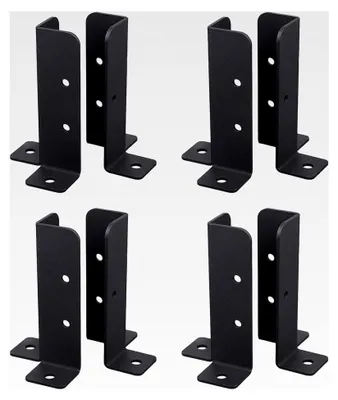 Produktbild von 8 Stück verstellbare Holzzaun-Pergola-Pfostenhalterungen, geeignet für 3,8 x 3,8 cm, 2 x 2,2 x 4,4 x 4 Pfosten, stabiler Zaunpfostenhalter/Stützfuß für Deckgeländer und Briefkästen