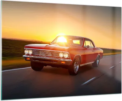 Produktbild von Bilder auf glas - Auto Straße - 100x70cm - Glasbilder - Wandbilder - Bilder - Kunstdruck - zum Aufhängen bereit - Wanddekoration aus Glas - Glas Bilder - Wandbild auf Glas - Einteilig - GAA100x70-3702