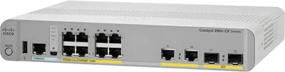 Immagine prodotto di Cisco Catalyst 2960CX-8PC-L - Switch - gestito - 8 x 10/100/1000 (PoE+) + 2 x SFP + 2 x 10/100/1000 - Desktop, barra montacarichi Rack, barra montacarichi DIN-Schiene, installabile a parete - PoE+ (124 W)