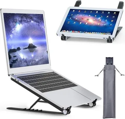 Zdjęcie produktu dla Stojak na laptop Famanu, ergonomiczny, regulowany - czarny