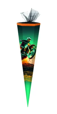 Produktbild von Schultüte / Zuckertüte / 85cm / eckig / "Motocross"