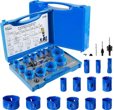 Produktbild von CCLIFE Lochsäge Set Bi-Metall, 18tlg Bimetall M3 HSS-CO Lochbohrer Ø16-76mm | Schnitttiefe 38mm | zum Bohren von Edelstahl Leichtmetall Holz PVC