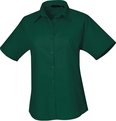 Zdjęcie produktu dla Premier Workwear , damska bluzka popelinowa z krótkim rękawem , butelkowy , 40 (M/12)