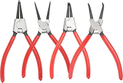 Produktbild von Sicherungsringzangen-Set, 4-teilig, Innen- und Außensicherungsringzange mit Tasche, Länge 180 mm, Spitzengröße 1,6 mm