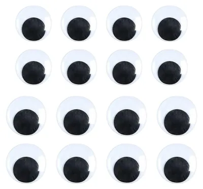 16 selbstklebende Wackelaugen, 40 & 50 mm, für Bastelarbeiten