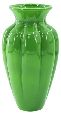 Produktbild von Blumenvasen – Faltenvase – Keramik – Grün – 16,5 x 16,5 x 29,5 cm
