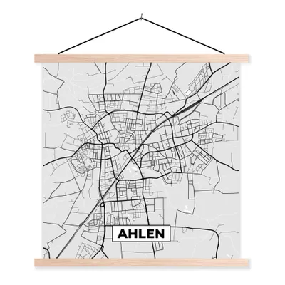 Produktbild von MuchoWow® Textilposter Deutschland - Stadtplan - Elmshorn - Karte 60x60 cm mit holzfarbenen Rahmen - Wanddekoration