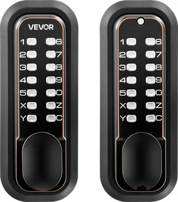 Produktbild von VEVOR Mechanisches Codeschloss mit Doppelseitigem Tastenschloss (4- bis 7-stelliger Code), Schlüsselloses Türschloss mit Türknauf & Automatischer Verriegelung, für Haustüren Garagen, Ölgebronzefarben