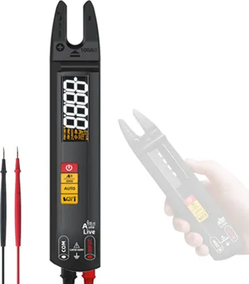 Obrázek produktu pro Digitální klešťový ampérmetr s 4000 počítacími impulsy, multimetr, multifunkční voltmetr, ampérmetr, střídavý a stejnosměrný voltmetr, zkoušečka NCV, ohmmetr s V-alarmem, detekcí ohnivého vedení pod napětím, nastavením citlivosti a funkcí svítilny