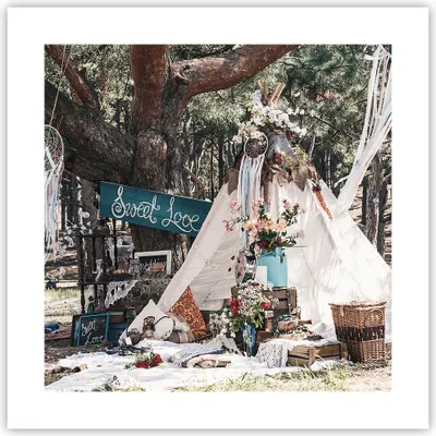 Produktbild von Poster - Poster ohne Rahmen - Jungvermählten Liebe Landschaft - 40x40 cm - Wand Bild - Wanddeko - Wandbilder - Kunstposter - Wandposter - Bilder - Kunstdruck - Wanddekoration - P2XAC40x40-4642