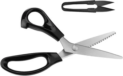 Produktbild von 205 cm (9 Zoll) Zigzagschaar aus Edelstahl in Schwarz mit Komfortablem Griff