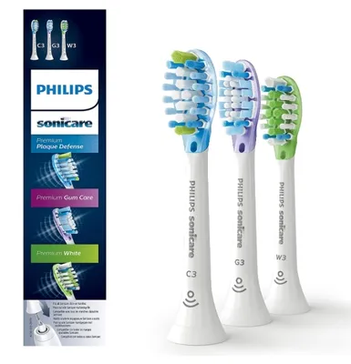 Produktbild von Philips, Sonicare HX9073/07, Ersatzbürstenköpfe für eine intelligente Zahnbürste, weiß, 3 Stück