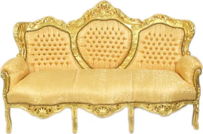 Produktbild von Casa Padrino Barock 3-er Sofa  "King" Gold Muster / Gold - Möbel Barock