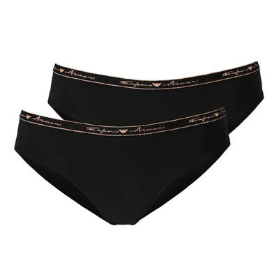 Immagine prodotto di Confezione 2 slip mutanda donna elastico a vista bipack EMPORIO ARMANI articolo 163334 1P223, S, Cotone 95%,Spandex 5%