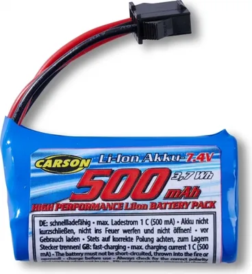 Produktbild von Carson 7,4V 500mAh Li-Ion Akku JST4: