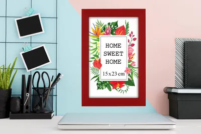Obrázek produktu pro MG Design Rám na obrázky 15 x 23 cm – Vyroben z pravého dřeva s akrylovým sklem, určený k zavěšení i k umístění, vhodný pro fotografie, plakáty a puzzle