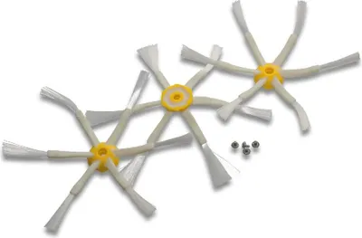 Produktbild von vhbw 3x Seitenbürste kompatibel mit iRobot Roomba 780, 770, 760, 610, 866, 600-Serie, 886, 900, 700-Serie Saugroboter - Reinigungsbürsten Set, weiß